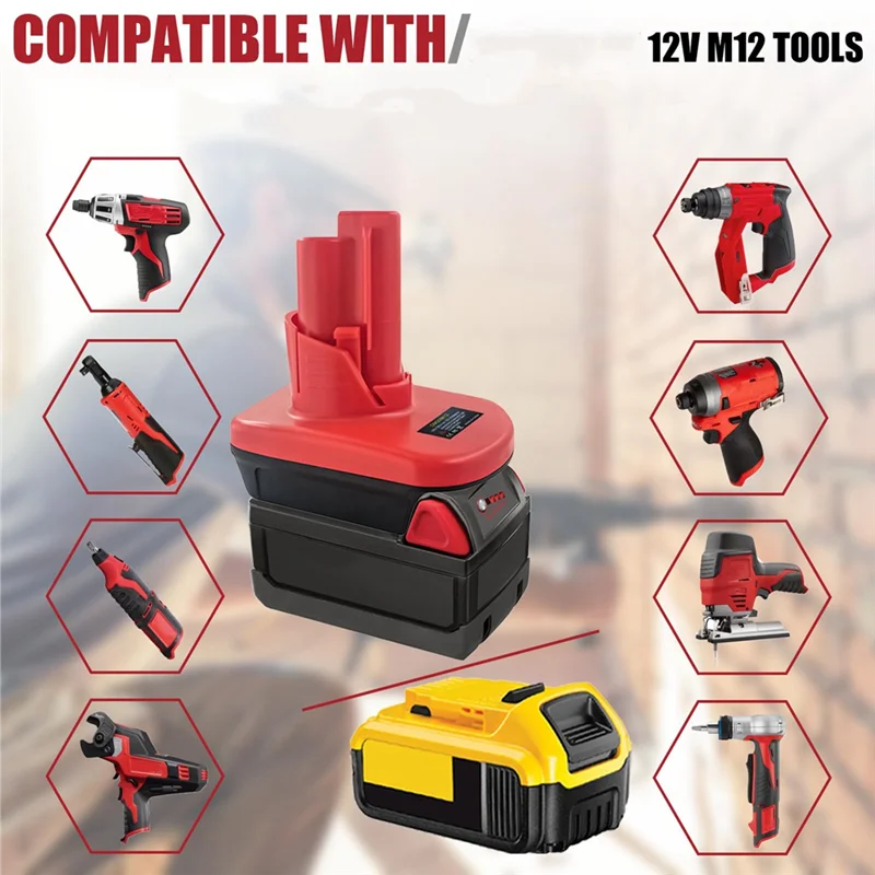LICE-DM20M12 Battery Adapter For 20V For 18V M18 Battery Convert To For 12V M12 Cordless Tools Easy T
LICE-DM20M12 Battery Adapter For 20V For 18V M18 Battery Convert To For 12V M12 Cordless Tools Easy T