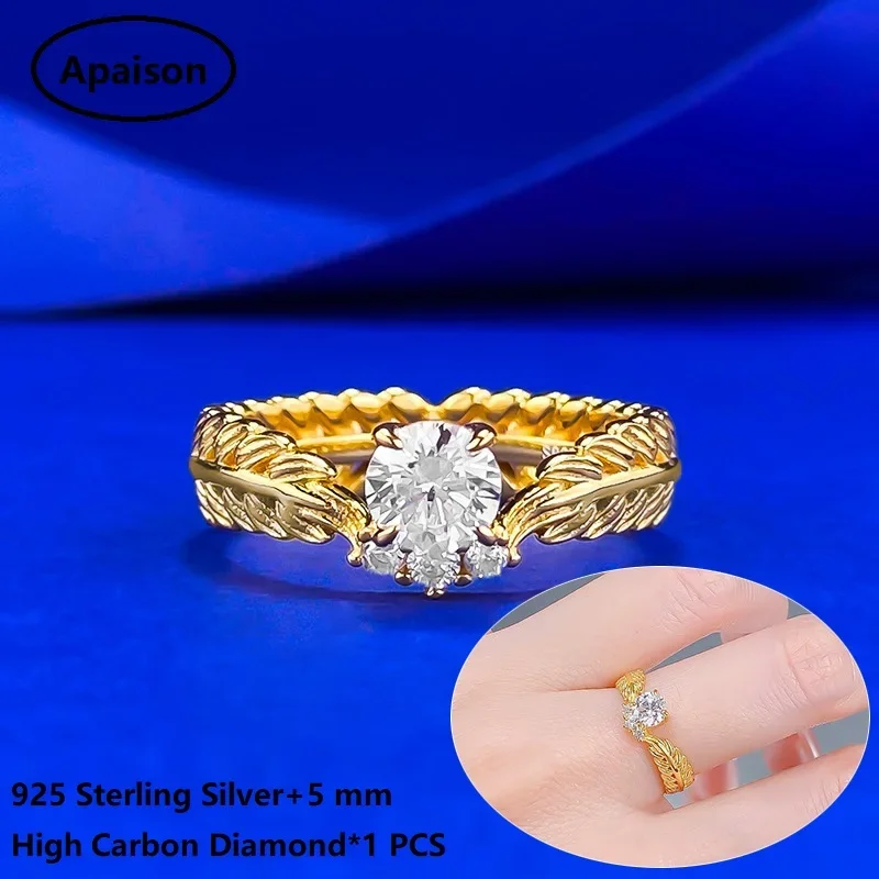 Apaison Sparkling 5 mm High Carbon Diamond Ring Bridal Wedding Prom Party Gold Plated Rings For Women Fine Jewelry Gift
Apaison Sparkling 5 mm High Carbon Diamond Ring Bridal Wedding Prom Party Gold Plated Rings For Women Fine Jewelry Gift