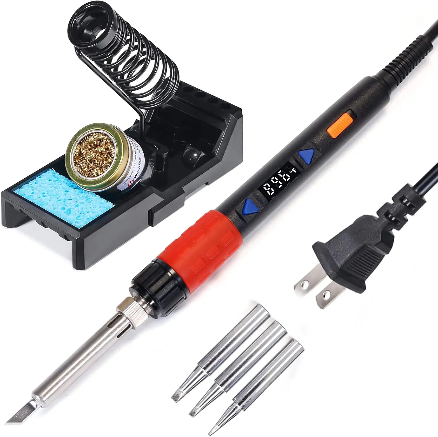 Soldering Iron 110W High Power, Digital Display °F/°C Temperature Control 194-896°F, with ON/OFF Switch, Sleep Mode, Brass Wool
Soldering Iron 110W High Power, Digital Display °F/°C Temperature Control 194-896°F, with ON/OFF Switch, Sleep Mode, Brass Wool