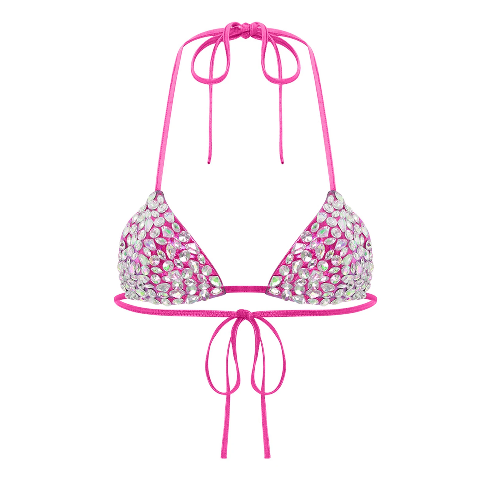 Women's Sparkly Rhinestones Biquini Swim Bra Tops Halter Self-tie Micro Mini Bikini Bra Top Charming Triangle Push Up Swimwear
Women's Sparkly Rhinestones Biquini Swim Bra Tops Halter Self-tie Micro Mini Bikini Bra Top Charming Triangle Push Up Swimwear