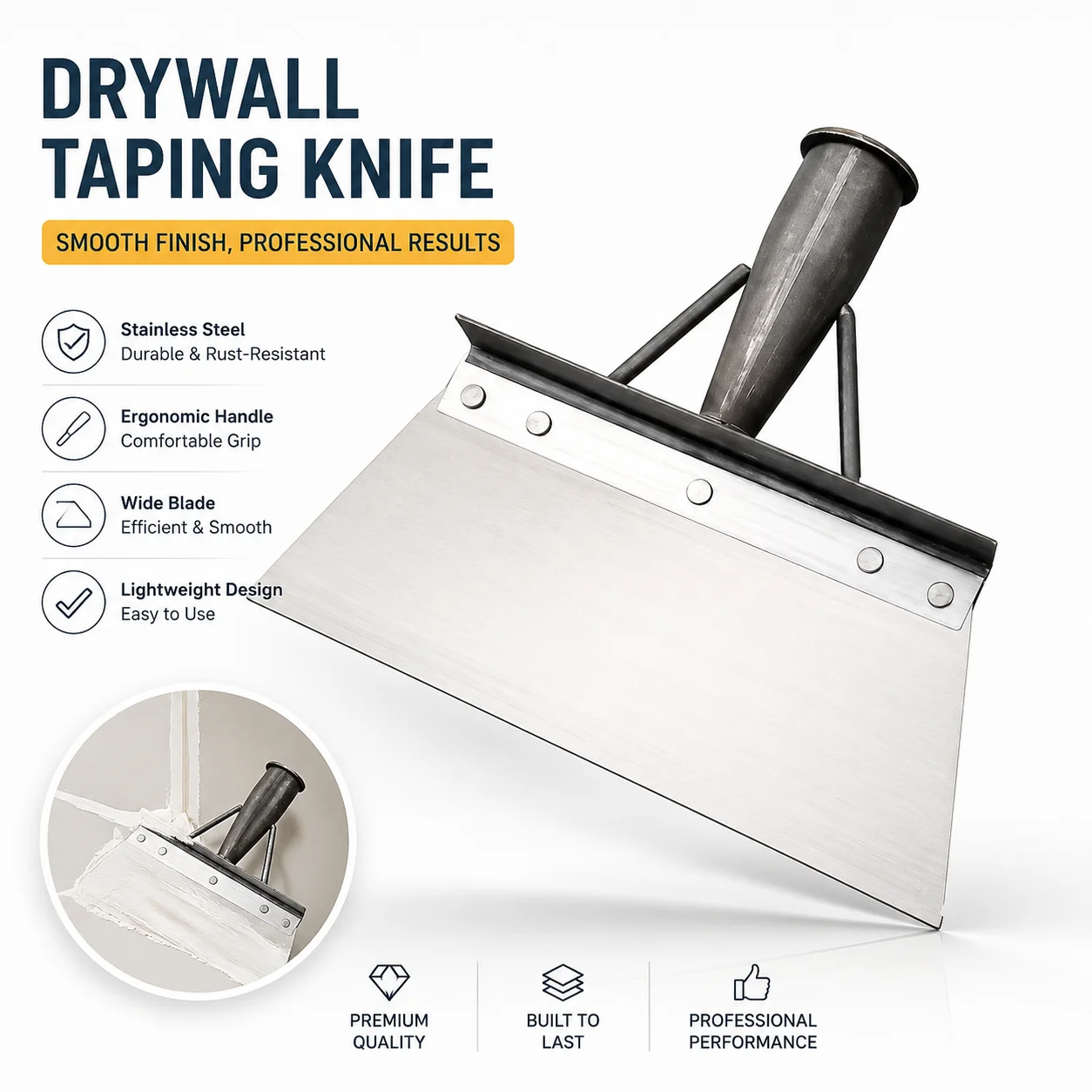 Thickened Stainless Steel Putty Knife - Wall Scraping Tool for Renovation, Large-Sized Putty Scraper that is Durable and Doesn't Curl Edges
Thickened Stainless Steel Putty Knife - Wall Scraping Tool for Renovation, Large-Sized Putty Scraper that is Durable and Doesn't Curl Edges