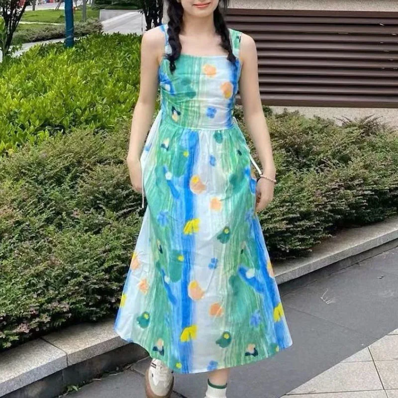 Chinese Style Summer New Ladies Sleeveless A-Line Slip Printing Elegant Luxury Skinny Pleated Patchwork Lacing Long Dress
Chinese Style Summer New Ladies Sleeveless A-Line Slip Printing Elegant Luxury Skinny Pleated Patchwork Lacing Long Dress