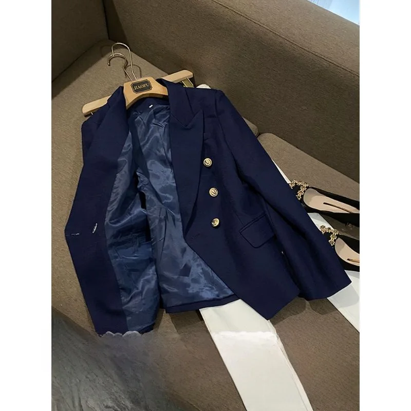 Slim Fit Metal Button Cotton Linen Jaet Deep Blue Women's Suit Commute Sle Long Sve Color Chinese Production
Slim Fit Metal Button Cotton Linen Jaet Deep Blue Women's Suit Commute Sle Long Sve Color Chinese Production