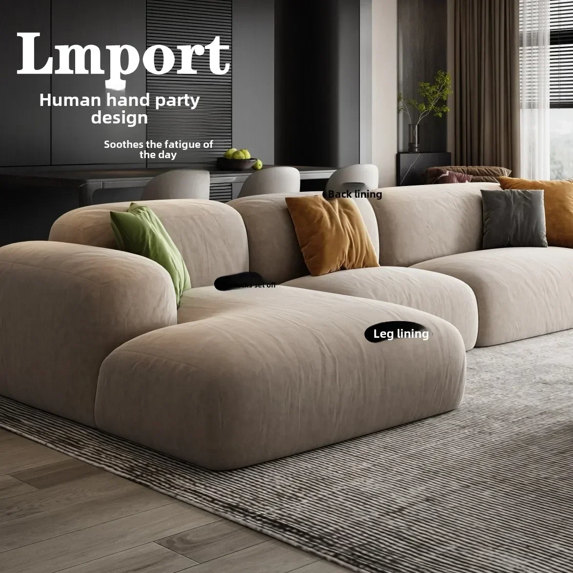 Cat scratching fabric living room modern latex straight row Italian minimalist sofa
Cat scratching fabric living room modern latex straight row Italian minimalist sofa