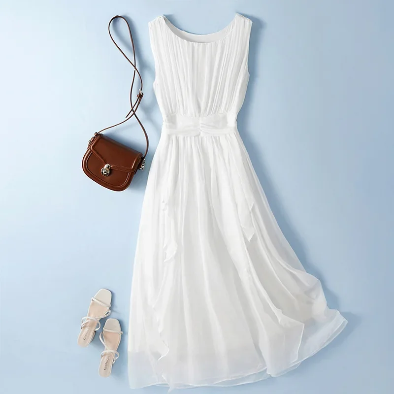 Summer Dress Women 2024 Office Lady Sleeveless Long Dresses Silk Dress For Women Clothing Vestidos De Mujer Casual Elegante Zm
Summer Dress Women 2024 Office Lady Sleeveless Long Dresses Silk Dress For Women Clothing Vestidos De Mujer Casual Elegante Zm