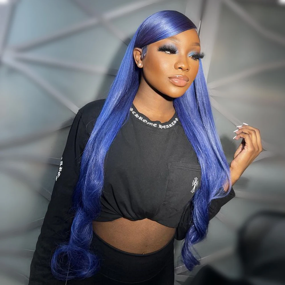 Purple Blue 13X6 Transparent Lace Front Human Hair Wigs Pre-Plucking Straight Blonde Colored 13X4 Lace Frontal Wig For Women
Purple Blue 13X6 Transparent Lace Front Human Hair Wigs Pre-Plucking Straight Blonde Colored 13X4 Lace Frontal Wig For Women