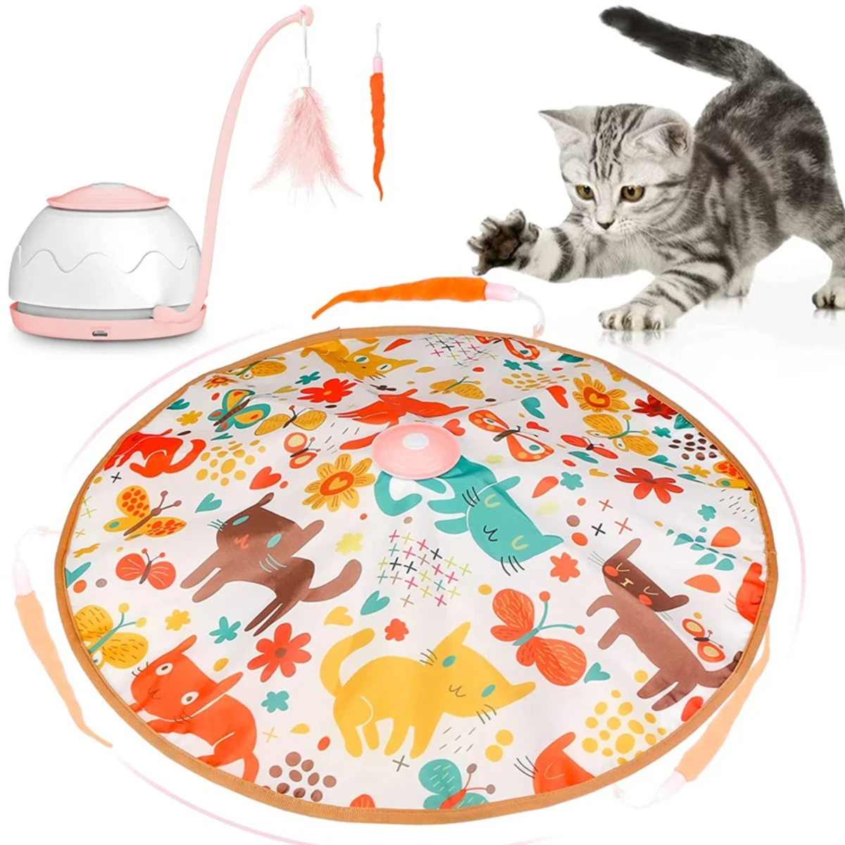 Cat Toy USB Charging Rotating Interactive Puzzle Intelligent Pet Items Cat Supplies Accessories Cat Teasing Feather
Cat Toy USB Charging Rotating Interactive Puzzle Intelligent Pet Items Cat Supplies Accessories Cat Teasing Feather