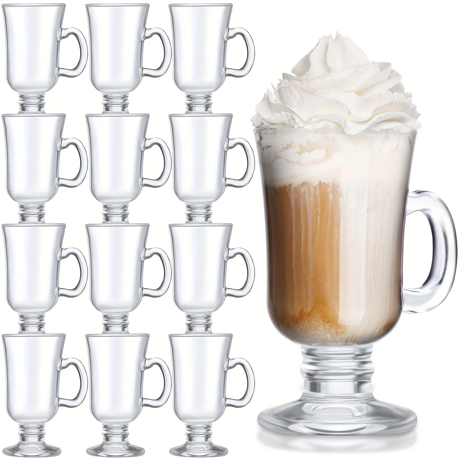 of 12 Coffee Mugs, Each 8.5 Oz, Made of Clear Glass with Handles, Perfect for Weddings, Proms, Graduations
of 12 Coffee Mugs, Each 8.5 Oz, Made of Clear Glass with Handles, Perfect for Weddings, Proms, Graduations
