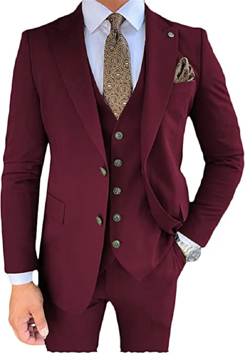 Men's Wedding Suits Slim Fit Two Buttons Business Single Breasted Vest Costume Formal Terno Masculino Clothing 3 Pieces
Men's Wedding Suits Slim Fit Two Buttons Business Single Breasted Vest Costume Formal Terno Masculino Clothing 3 Pieces