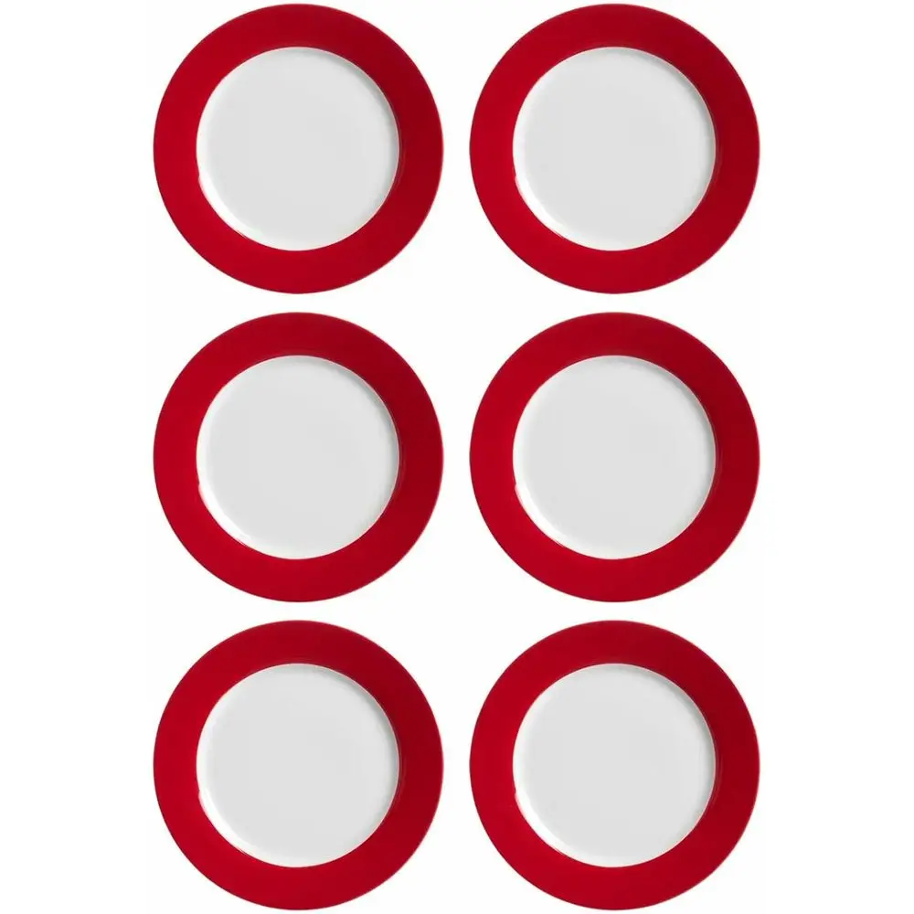 Red 27cm Dinner Plates Set of 6, Porcelain with Colored Rim
Red 27cm Dinner Plates Set of 6, Porcelain with Colored Rim