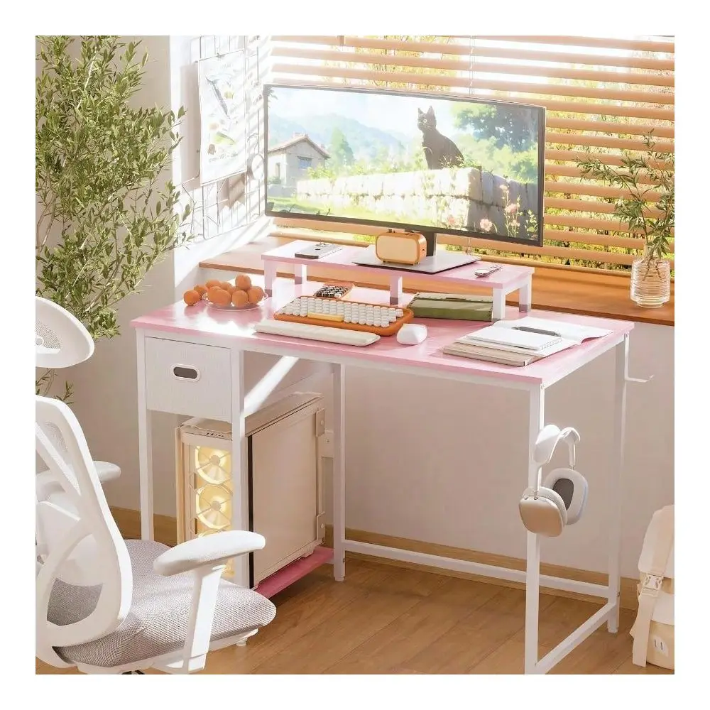 Desk, Office Desk, Pamray 39 Inch Computer Desk With Monitor Stand Small Home Office Desks With Non Woven Storage Drawer For Be
Desk, Office Desk, Pamray 39 Inch Computer Desk With Monitor Stand Small Home Office Desks With Non Woven Storage Drawer For Be