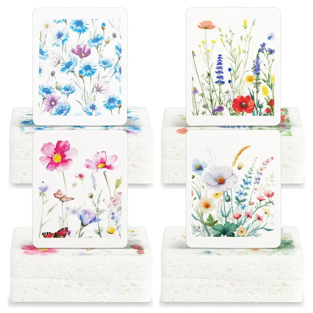 Chengu 12 Pcs Kitchen Dish Sponges - Wildflowers Printed Compressed Cellulose Sponges - Non-Scratch Reusable Household Cleani
Chengu 12 Pcs Kitchen Dish Sponges - Wildflowers Printed Compressed Cellulose Sponges - Non-Scratch Reusable Household Cleani