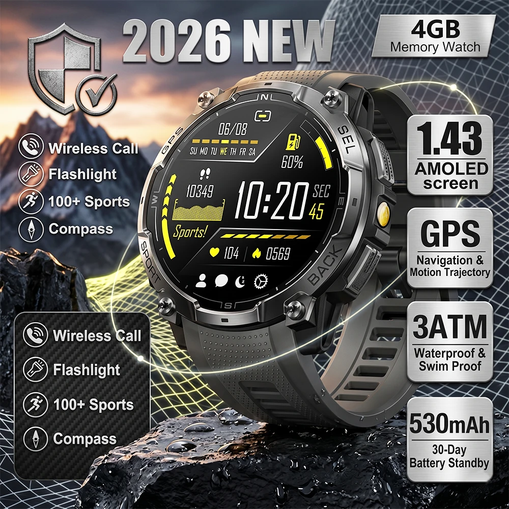 2026 Outdoor Military Smart Watch GPS Navigation Compass Bluetooth Call AMOLED Sports Tracker Waterproof Men
2026 Outdoor Military Smart Watch GPS Navigation Compass Bluetooth Call AMOLED Sports Tracker Waterproof Men