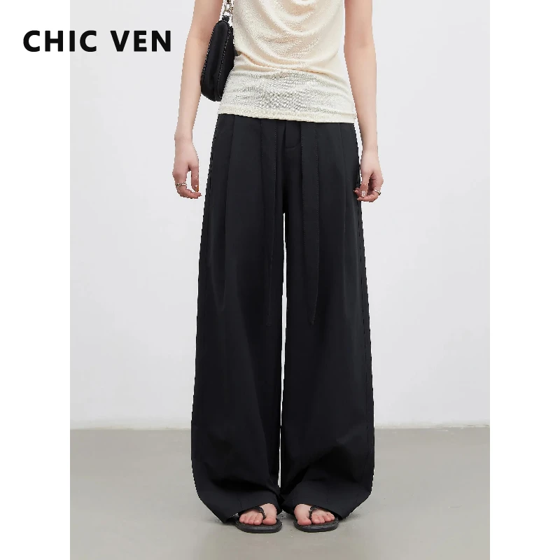 Женские брюки CHIC VEN в корейском стиле, однотонные, свободные, повседневные, новые, ретро, с поясом, плиссированные, широкие штанины, весна-лето 2026
Женские брюки CHIC VEN в корейском стиле, однотонные, свободные, повседневные, новые, ретро, с поясом, плиссированные, широкие штанины, весна-лето 2026