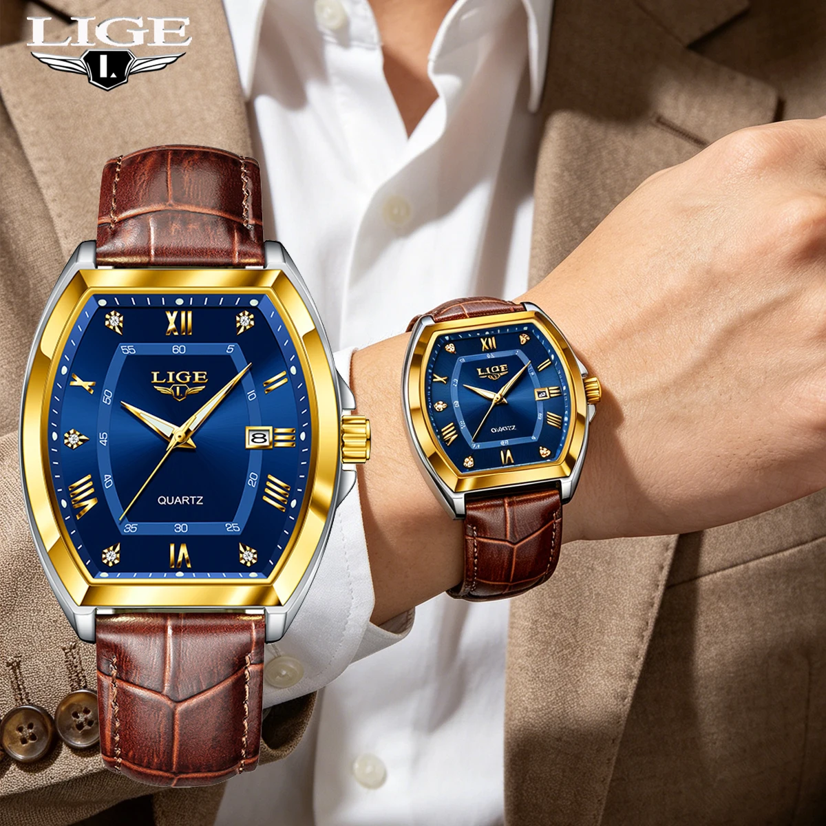 LIGE Men's Watches Luxury Tonneau Original Top Brand Quartz Watch for Men Waterproof Luminous Week Date Male Wristwatch Box
LIGE Men's Watches Luxury Tonneau Original Top Brand Quartz Watch for Men Waterproof Luminous Week Date Male Wristwatch Box