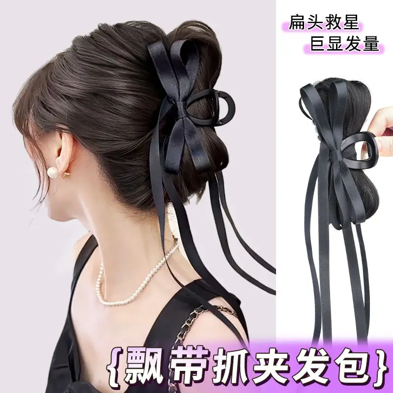 Hair Bun Clip for Women with Artificial Hair, Bowknot Ribbon Clip, Lazy Style, Elegant and Simple Lazy Bun Hairpiece
Hair Bun Clip for Women with Artificial Hair, Bowknot Ribbon Clip, Lazy Style, Elegant and Simple Lazy Bun Hairpiece