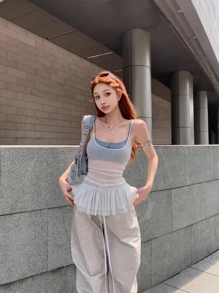 Y2K See Through Tanks Women Korean Fashion Fairycore Crop Tops Female Harajuku Aesthetic Sexy Kpop Vest Summer
Y2K See Through Tanks Women Korean Fashion Fairycore Crop Tops Female Harajuku Aesthetic Sexy Kpop Vest Summer