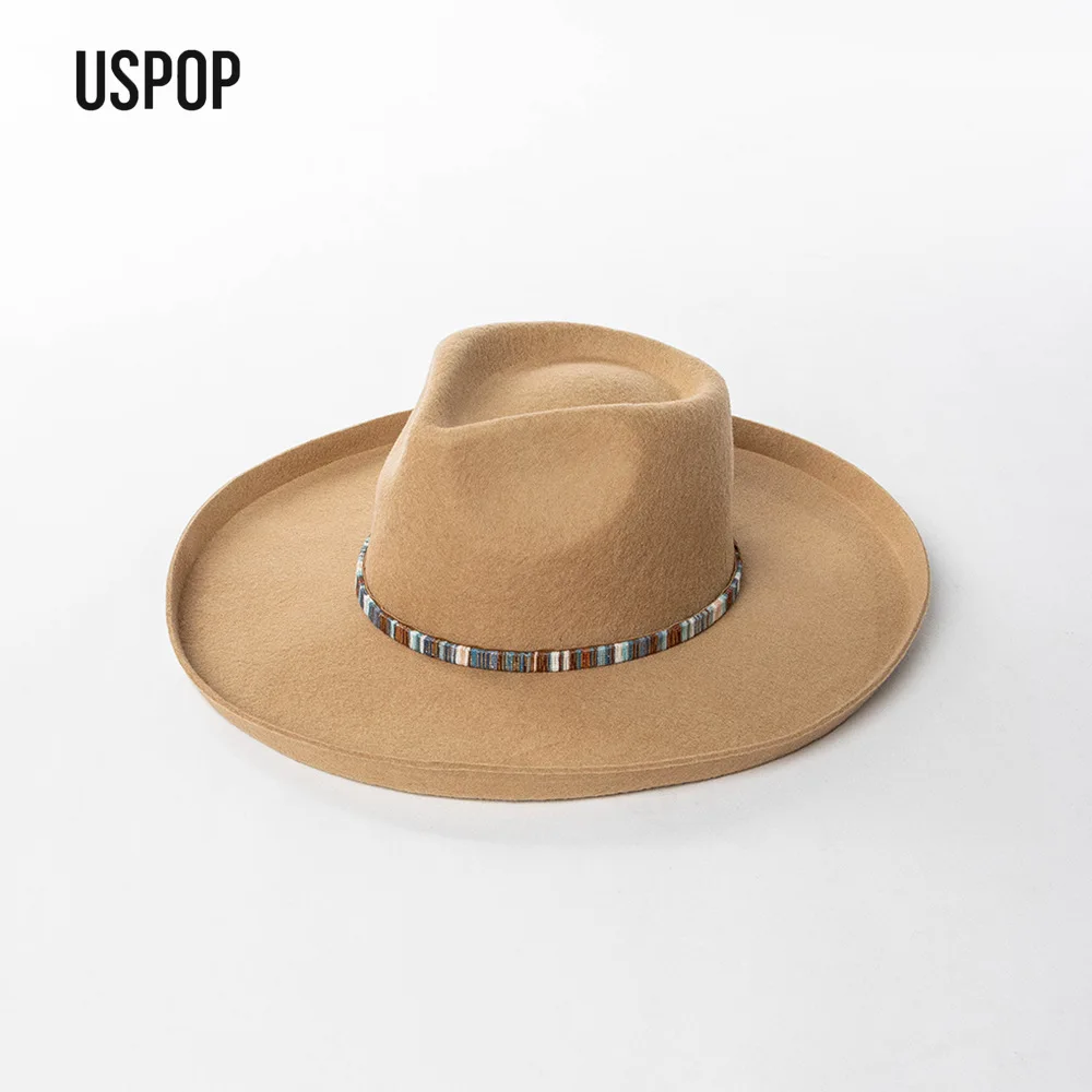 USPOP Women’s 100% Wool Felt Fedora Hat Autumn Winter Wide Brim Upturn Jazz Hat with Knit Rope Band Elegant Outdoor Style
USPOP Women’s 100% Wool Felt Fedora Hat Autumn Winter Wide Brim Upturn Jazz Hat with Knit Rope Band Elegant Outdoor Style