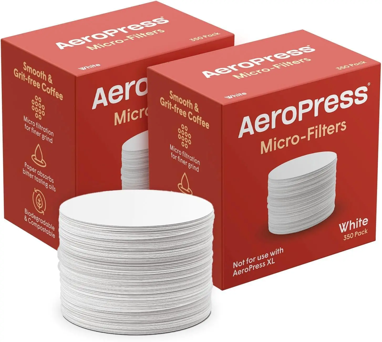 AeroPress Coffee Filters, 700 Count, White Paper, Compostable, Chlorine-Free, Fits Standard AeroPress Manual Coffee Makers
AeroPress Coffee Filters, 700 Count, White Paper, Compostable, Chlorine-Free, Fits Standard AeroPress Manual Coffee Makers