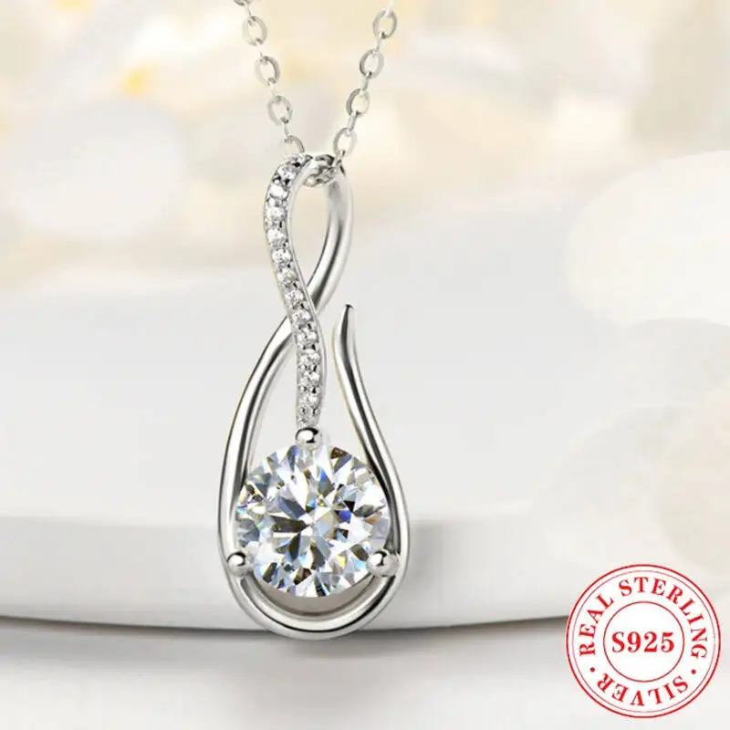925 Sterling Silver 8mm Infinity Moissanite Pendant Necklace For Women Certified Birthday Gift Jewelry
925 Sterling Silver 8mm Infinity Moissanite Pendant Necklace For Women Certified Birthday Gift Jewelry