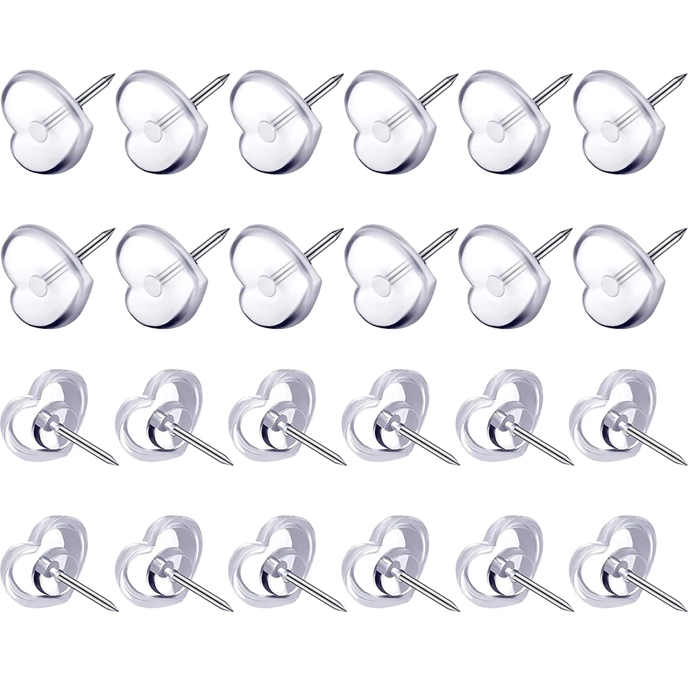 100 Pcs Heart-shaped Transparent Pushpin Office Museum Plastic Clear Thumb Tacks for Bulletin Board 
100 Pcs Heart-shaped Transparent Pushpin Office Museum Plastic Clear Thumb Tacks for Bulletin Board