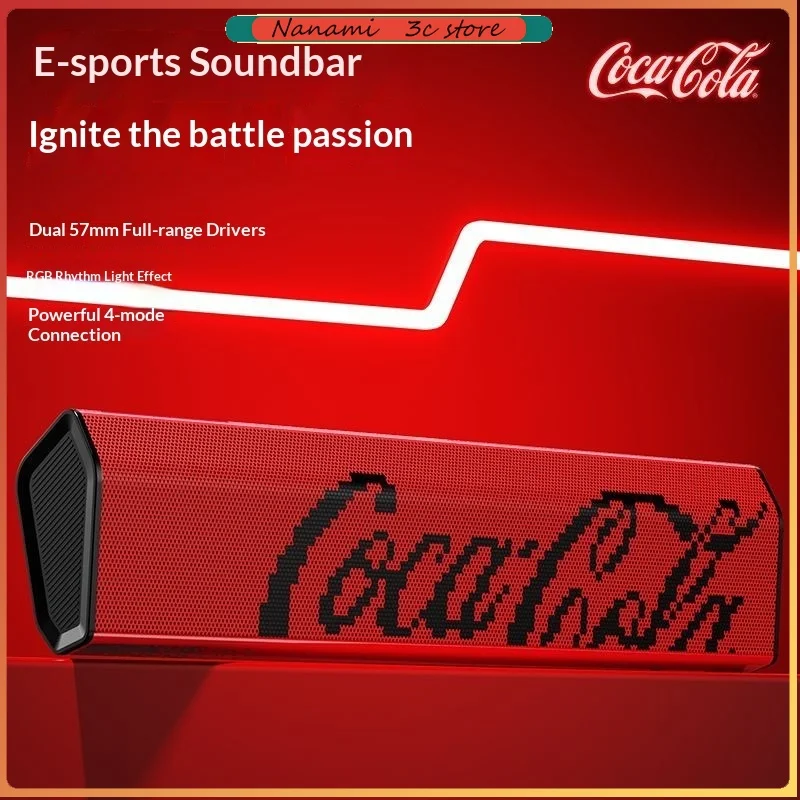 Coca-Cola T57 Gaming Auido Bluetooth 5.4 RGB Ambient Lighting Interconnected Type-C Interface Computer Desktop Wired Speaker
Coca-Cola T57 Gaming Auido Bluetooth 5.4 RGB Ambient Lighting Interconnected Type-C Interface Computer Desktop Wired Speaker