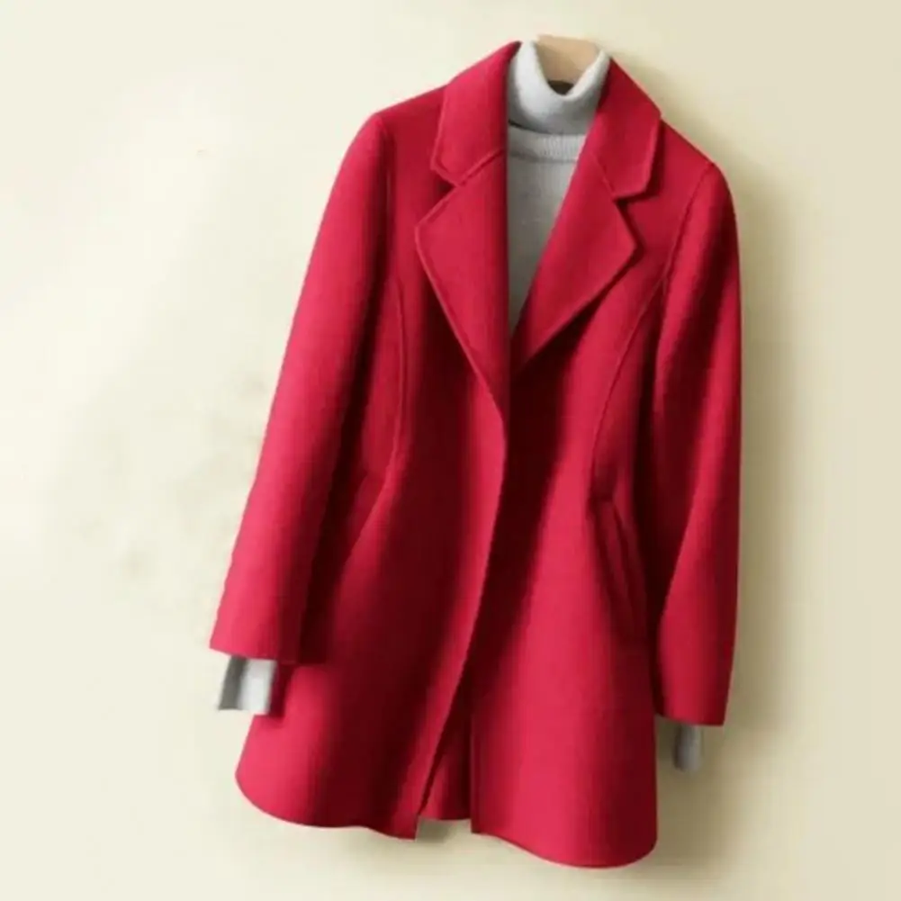 Women Solid Color Coat Autumn Winter Women Coat Elegant Mid-length Women's Coat with Turn-down Collar Slant Pocket Regular Fit
Women Solid Color Coat Autumn Winter Women Coat Elegant Mid-length Women's Coat with Turn-down Collar Slant Pocket Regular Fit
