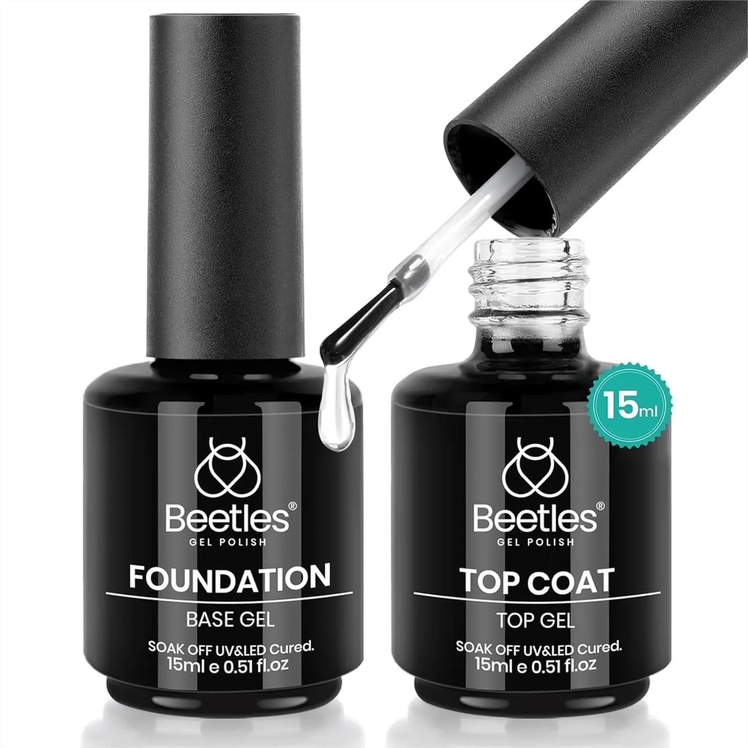 Gel Top Coat and Base Coat Set 2 Pcs 15ml No Wipe Shine Finish Long Lasting Soak Off for LED Nail Lamp Manicure Gifts for Women
Gel Top Coat and Base Coat Set 2 Pcs 15ml No Wipe Shine Finish Long Lasting Soak Off for LED Nail Lamp Manicure Gifts for Women