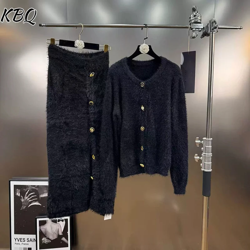 KBQ Solid Two Piece Sets for Women V Neck Long Sleeve Spliced Button Coats High Waist Length Skirts Chic Set Female Fashion New
KBQ Solid Two Piece Sets for Women V Neck Long Sleeve Spliced Button Coats High Waist Length Skirts Chic Set Female Fashion New