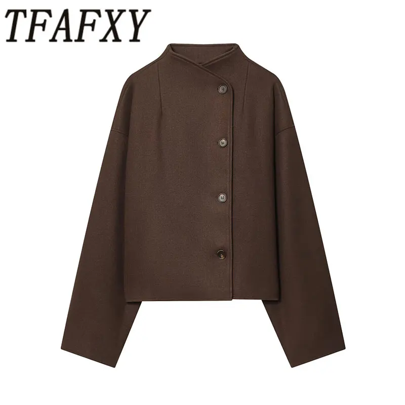 TFAFXY 2026 Spring Casual Women Solid Jackets Long Sleeve Single Breasted Straight Short Coats New Fashion Coats
TFAFXY 2026 Spring Casual Women Solid Jackets Long Sleeve Single Breasted Straight Short Coats New Fashion Coats