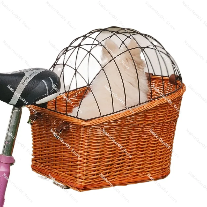 Rattan Pet Cage Basket Storage with Iron Cover Pet Dog Cage Storage Rear Basket Woven Bicycle Frame
Rattan Pet Cage Basket Storage with Iron Cover Pet Dog Cage Storage Rear Basket Woven Bicycle Frame