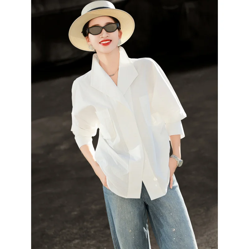 MEXCOCO 2026New Spring and Autumn Style Casual Simple Turn-down Collar Loose Shirt Top
MEXCOCO 2026New Spring and Autumn Style Casual Simple Turn-down Collar Loose Shirt Top