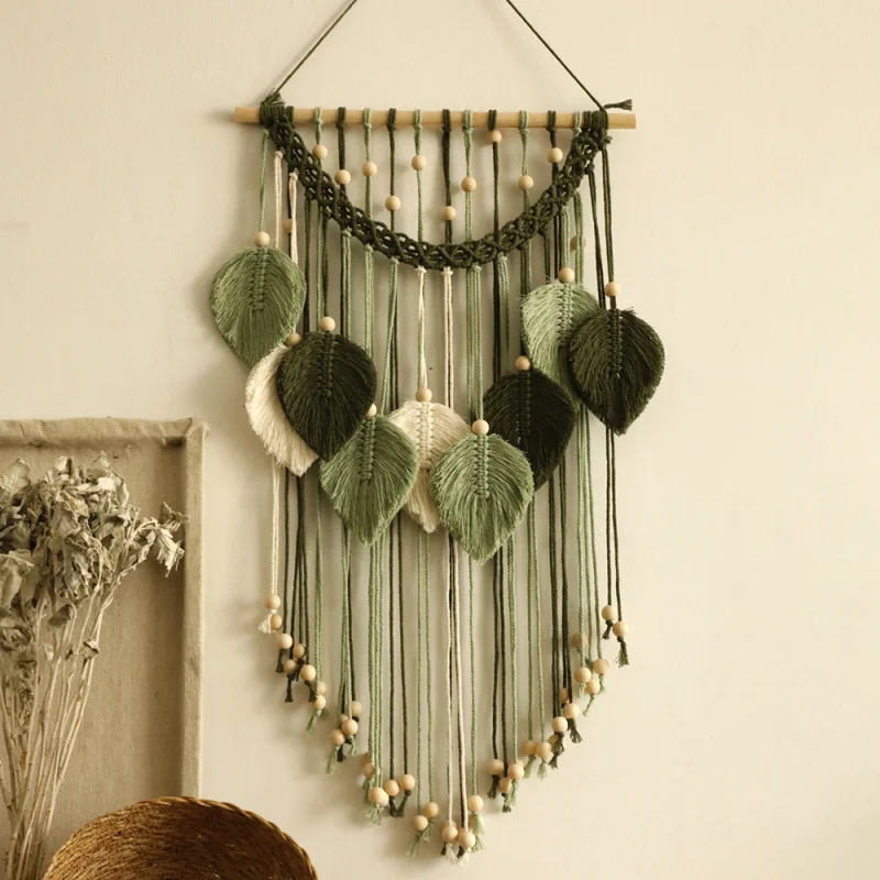 Bohemian Tassel Wall Hanging Handmade Woven Wooden Bead Leaf Tapestry Simple Living Room Bedroom Dormitory Wall Decoration
Bohemian Tassel Wall Hanging Handmade Woven Wooden Bead Leaf Tapestry Simple Living Room Bedroom Dormitory Wall Decoration