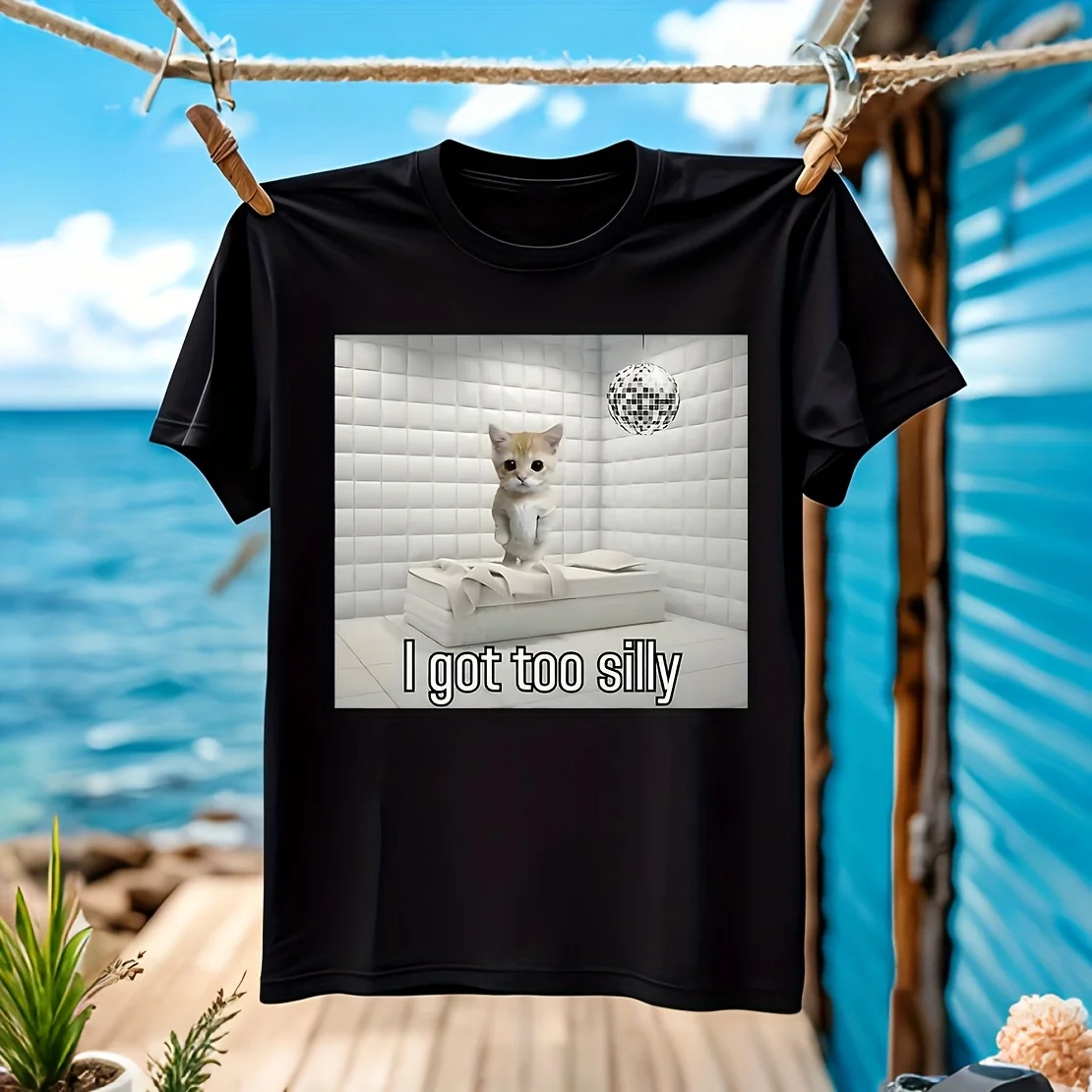 I Got Too Silly, Sad Crying Cat Meme, Oversized Streetwear Men's T-shirt 100% Cotton Casual Breathable Confortable outdoor activ
I Got Too Silly, Sad Crying Cat Meme, Oversized Streetwear Men's T-shirt 100% Cotton Casual Breathable Confortable outdoor activ