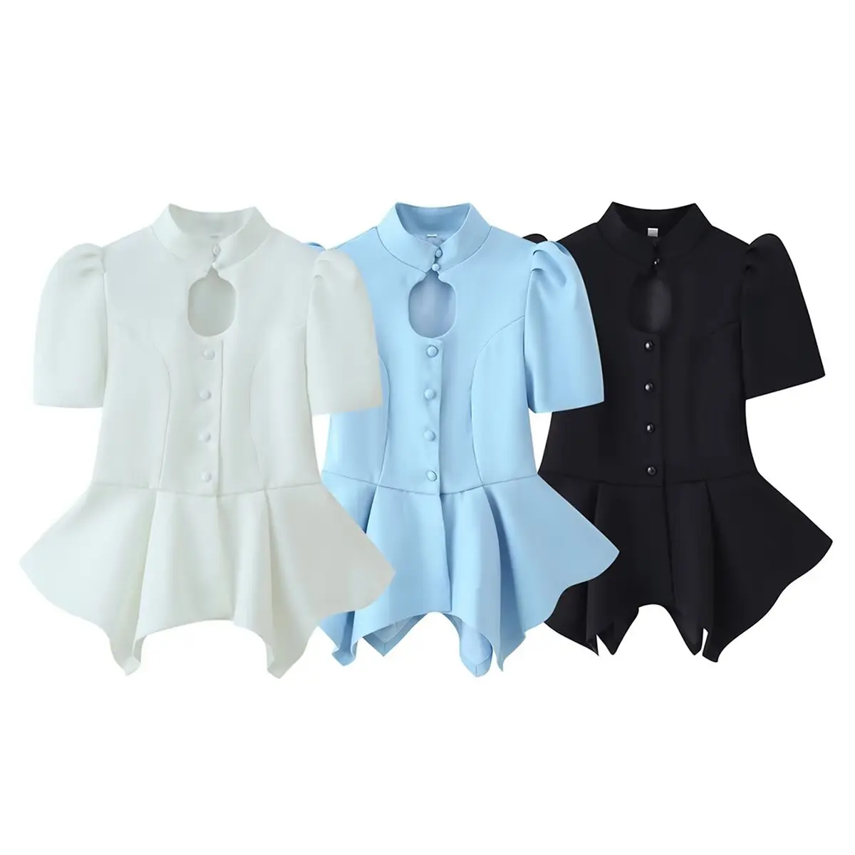WOMAN 2026 Summer New Fashion Cutout Bubble Sleeve Blouses Retro Short Sleeve Lace-up Casual Female Shirts Blusas Chic Tops
WOMAN 2026 Summer New Fashion Cutout Bubble Sleeve Blouses Retro Short Sleeve Lace-up Casual Female Shirts Blusas Chic Tops