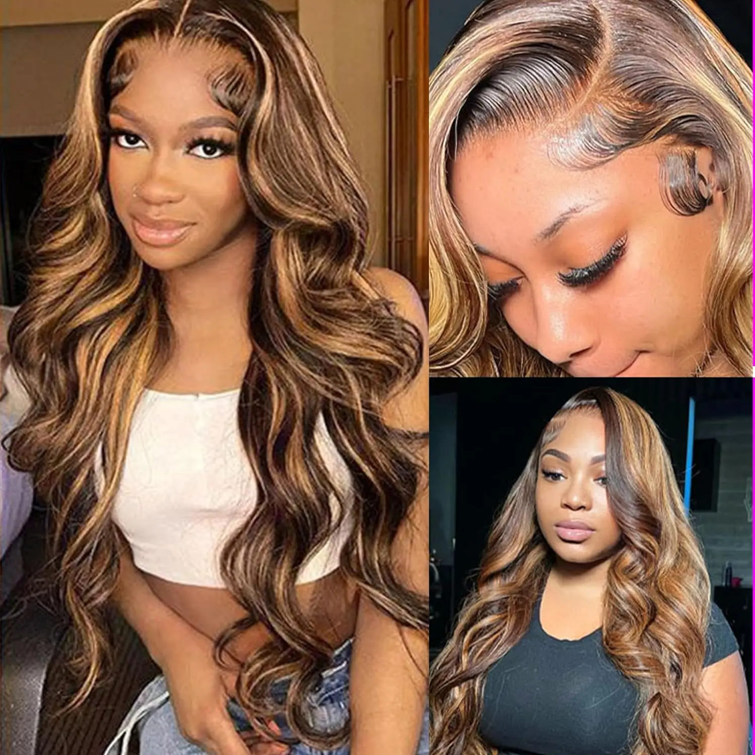 P4/27 Highlight 13x4 Lace Front Wigs Body Wave Human Hair Wig Honey Blonde Brazilian 5x5 Body Wavy Wig Highlight Color Wig
P4/27 Highlight 13x4 Lace Front Wigs Body Wave Human Hair Wig Honey Blonde Brazilian 5x5 Body Wavy Wig Highlight Color Wig