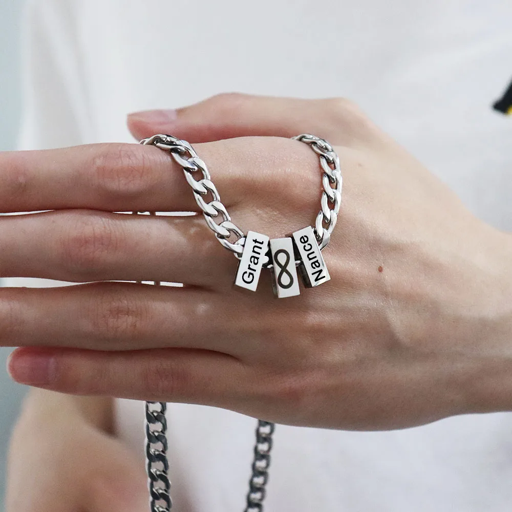 Custom Engraved Name Beads Necklace Personalized Men's Necklace with Family Name Necklaces Custom Gifts for Husband Boyfriend
Custom Engraved Name Beads Necklace Personalized Men's Necklace with Family Name Necklaces Custom Gifts for Husband Boyfriend