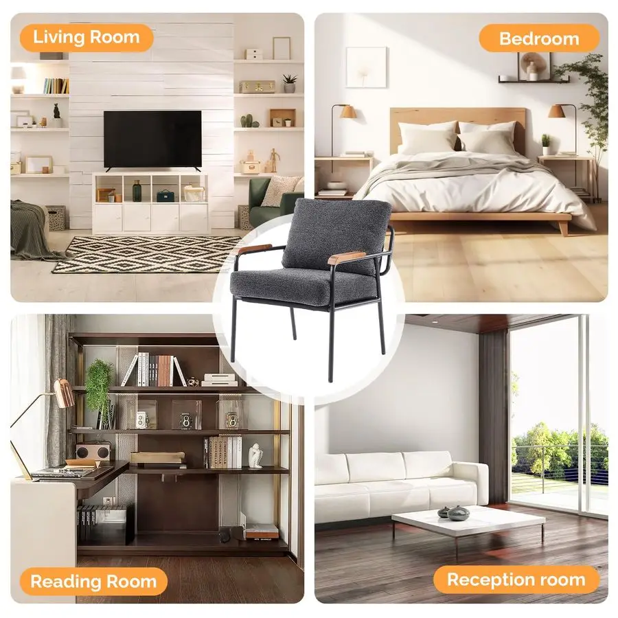 Кресло в стиле Mid-Century Modern для небольших помещений, компактное удобное мягкое кресло для отдыха и чтения с деревянными подлокотниками для спальни
Кресло в стиле Mid-Century Modern для небольших помещений, компактное удобное мягкое кресло для отдыха и чтения с деревянными подлокотниками для спальни