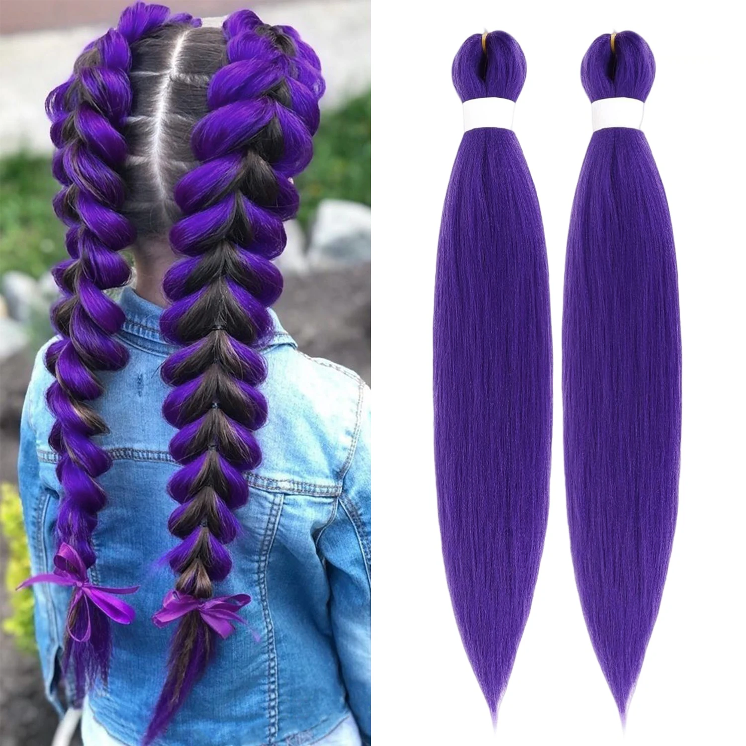 26-дюймовые фиолетовые синтетические волосы для плетения, предварительно растянутые, длинные, для сцены, вечеринок, костюмов на Хэллоуин, косплея
26-дюймовые фиолетовые синтетические волосы для плетения, предварительно растянутые, длинные, для сцены, вечеринок, костюмов на Хэллоуин, косплея