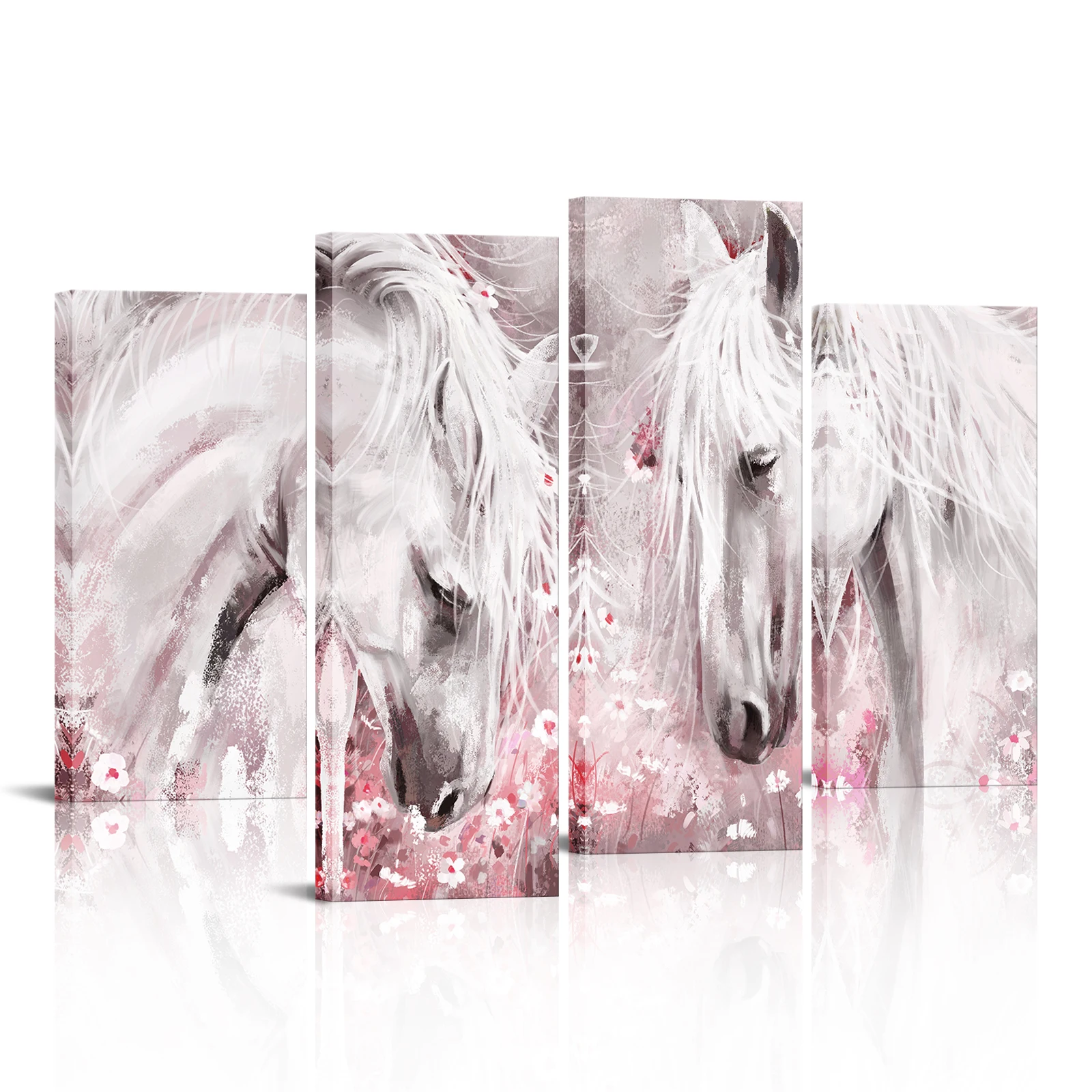 4 Pieces White Horse Wall Art Poster Small White Flowers Print Canvas Painting Modern Style Picture Living Room Wall Decor
4 Pieces White Horse Wall Art Poster Small White Flowers Print Canvas Painting Modern Style Picture Living Room Wall Decor