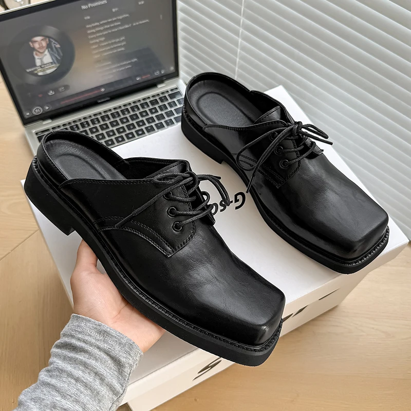 Summer New Classic British Style Mules For Men's Genuine Leather Black Hombre Daily Dress Casual Outdoor Shoes Outdoor Slipper
Summer New Classic British Style Mules For Men's Genuine Leather Black Hombre Daily Dress Casual Outdoor Shoes Outdoor Slipper