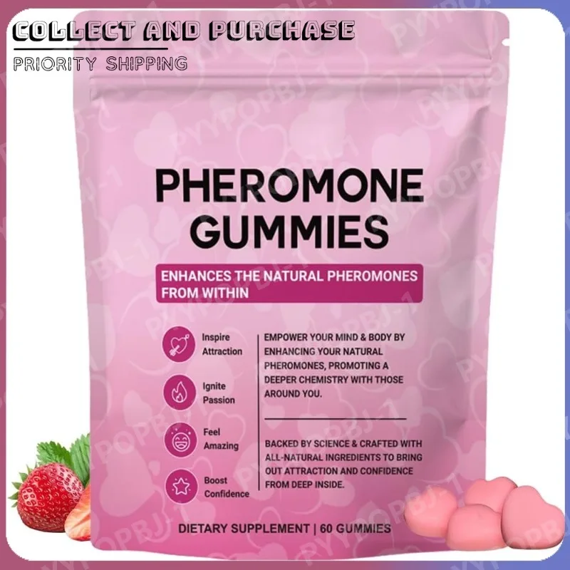 Strawberry Flavor Heart-shaped Pheromone Gummies for Women's Health Feminine Balance Gummies Daily Nutrient Support 60 Gummies
Strawberry Flavor Heart-shaped Pheromone Gummies for Women's Health Feminine Balance Gummies Daily Nutrient Support 60 Gummies