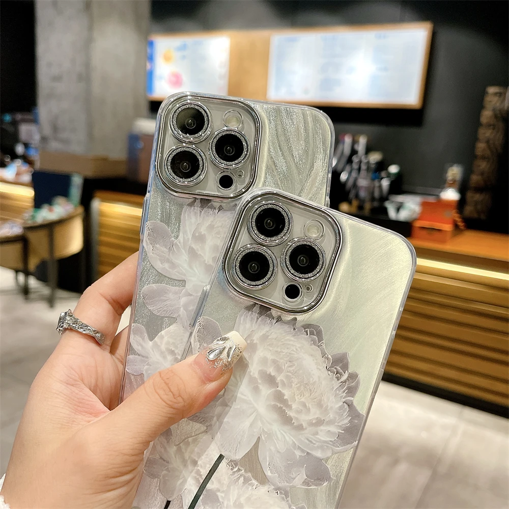Bling Silicone Phone Case For Iphone 15 14 Plus 13 12 11 Pro Max Cover Luxury Anti Drop Pearl Lanyard Funda Flower Cases
Bling Silicone Phone Case For Iphone 15 14 Plus 13 12 11 Pro Max Cover Luxury Anti Drop Pearl Lanyard Funda Flower Cases