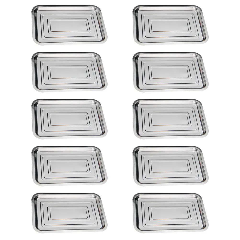 10pcs Stainless Steel Grilled Fish Plate BBQ Tray Rectangular Food Serving Large Practical Home Plates Flat Bottom
10pcs Stainless Steel Grilled Fish Plate BBQ Tray Rectangular Food Serving Large Practical Home Plates Flat Bottom