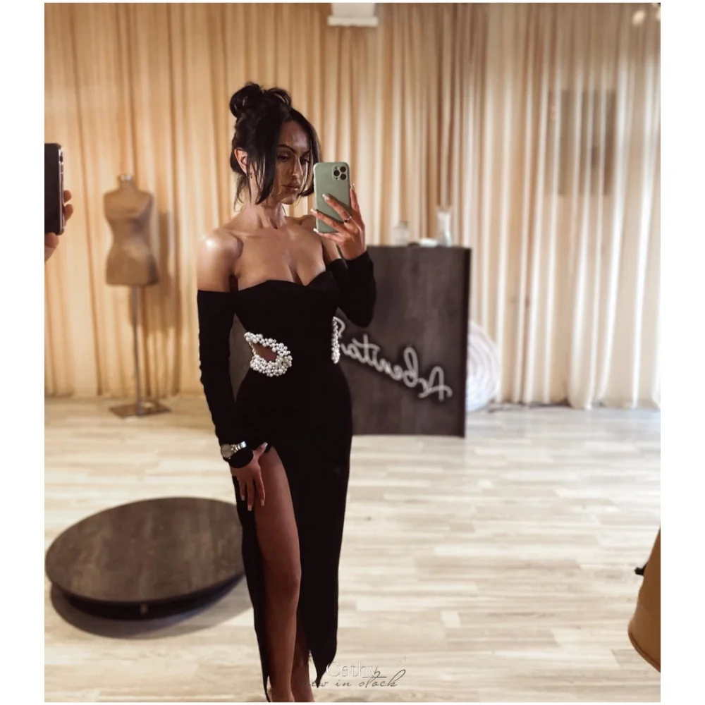Cathy Black Bare Your Waist Pearls платья de noche с длинными рукавами вечерние платья с открытыми плечами и боковым разрезом по индивидуальному заказу платье для выпускного вечера
Cathy Black Bare Your Waist Pearls платья de noche с длинными рукавами вечерние платья с открытыми плечами и боковым разрезом по индивидуальному заказу платье для выпускного вечера