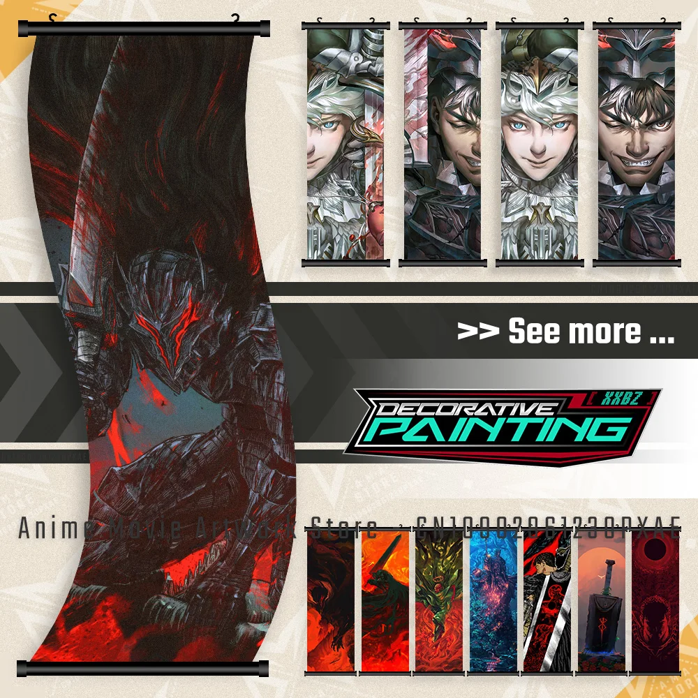 Anime Berserk Wall Art Canvas Home Decoration Hanging Painting Guts Figures HD Print Posters Scrolls Pictures For Living Room
Anime Berserk Wall Art Canvas Home Decoration Hanging Painting Guts Figures HD Print Posters Scrolls Pictures For Living Room