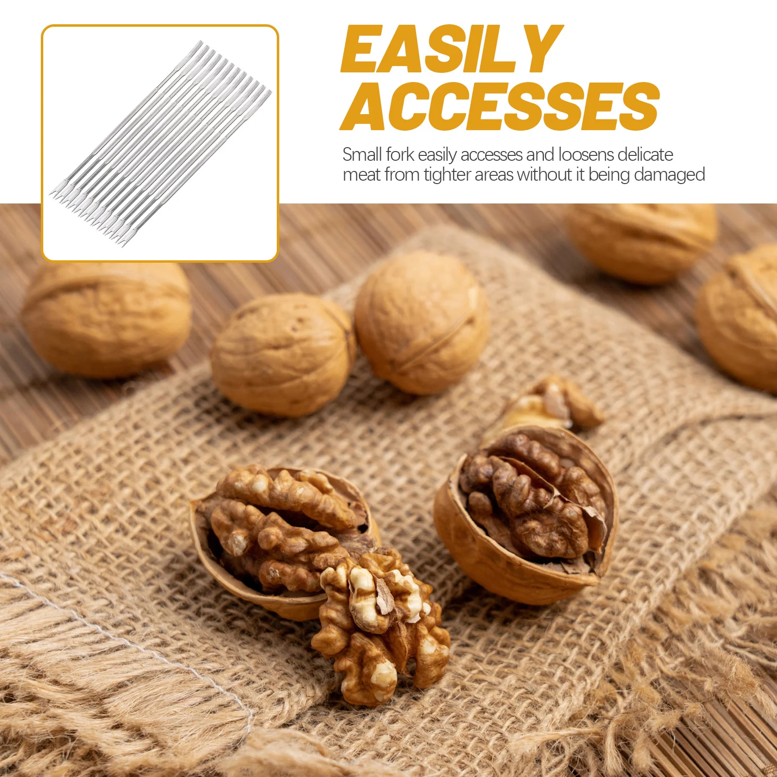 12Pcs Stainless Steel Seafood Tools Compact Forks for Tight Areas Shellfish Crab Lobster Nut Cracking Rust-Proof Picks
12Pcs Stainless Steel Seafood Tools Compact Forks for Tight Areas Shellfish Crab Lobster Nut Cracking Rust-Proof Picks