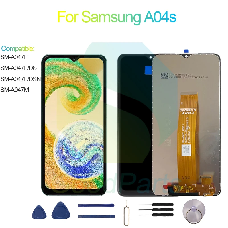ЖК-дисплей для Samsung A04s, экран 6,5 дюйма, SM-A047F/DS/DSN/M A04s, сменный сенсорный дигитайзер в сборе
ЖК-дисплей для Samsung A04s, экран 6,5 дюйма, SM-A047F/DS/DSN/M A04s, сменный сенсорный дигитайзер в сборе