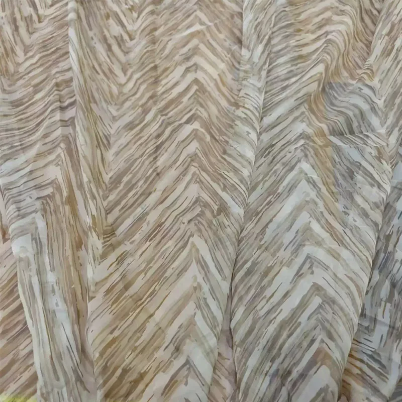 Coffee Color Stripe Pattern Printed Satin Or Thin Chiffon Material Fabric For Woman's Dress/Blouse DIY Cloth Sewing Material
Coffee Color Stripe Pattern Printed Satin Or Thin Chiffon Material Fabric For Woman's Dress/Blouse DIY Cloth Sewing Material