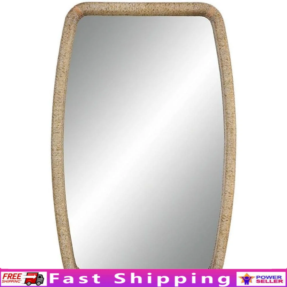 Natural Rattan Framed Tiki Mirror Rectangular MDF Wall Decor Perfect Multiple Room Types 36.25 Inch Tall 23.75 Inch Wide
Natural Rattan Framed Tiki Mirror Rectangular MDF Wall Decor Perfect Multiple Room Types 36.25 Inch Tall 23.75 Inch Wide